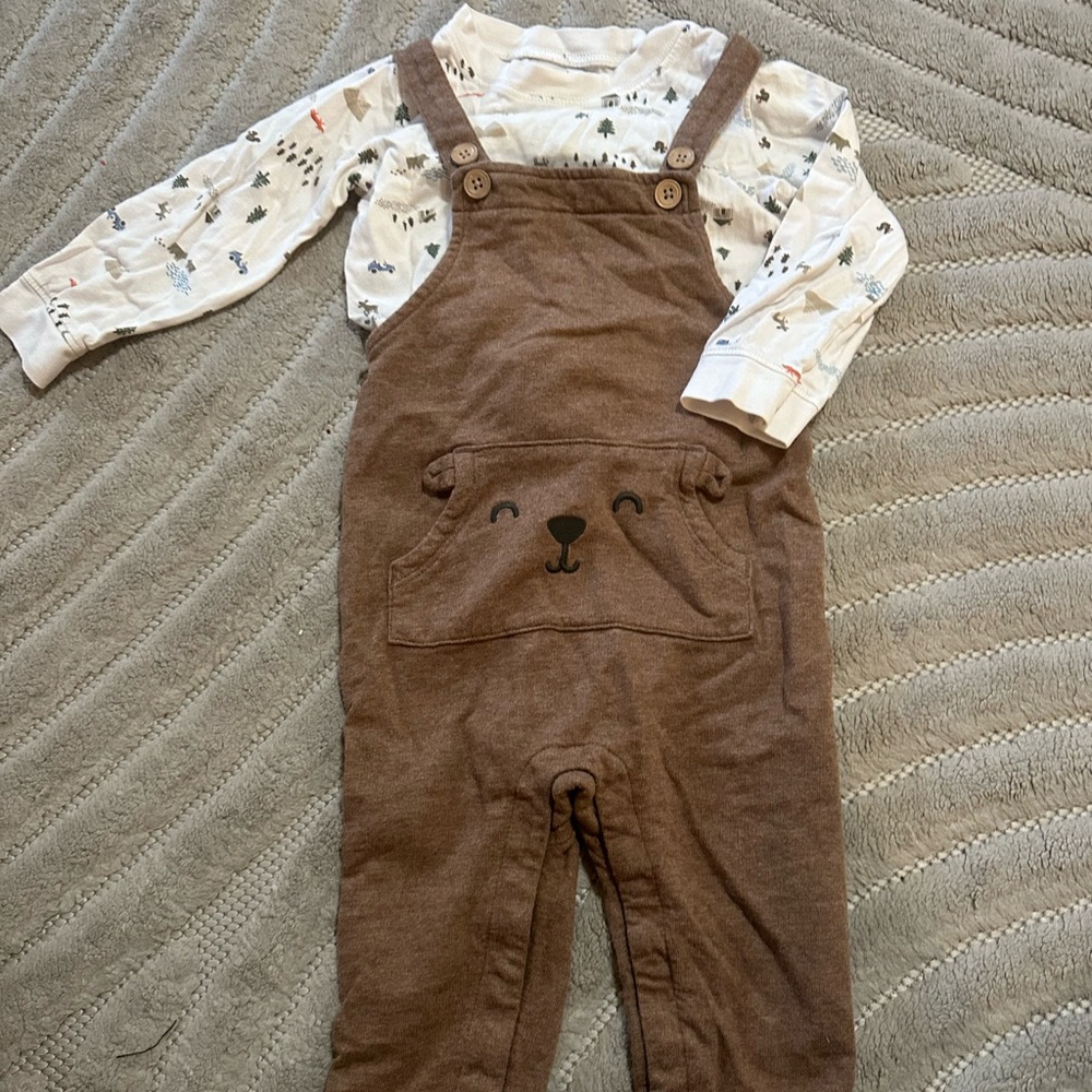 Baby boy fall 2 pieces Overall outfit 24 months